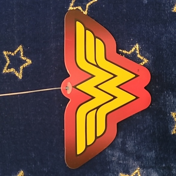 NWT WonderWoman Velour Blue Gold/Red Glitter Embroidered Logo Dress Girl Sz 6/6X - Picture 9 of 12